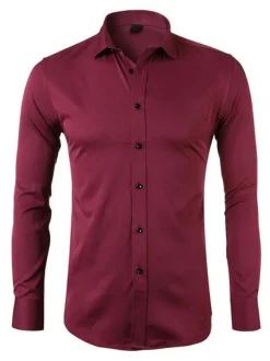 Casual Shirt For Men Turndown Collar Casual Removable White Men's Shirts