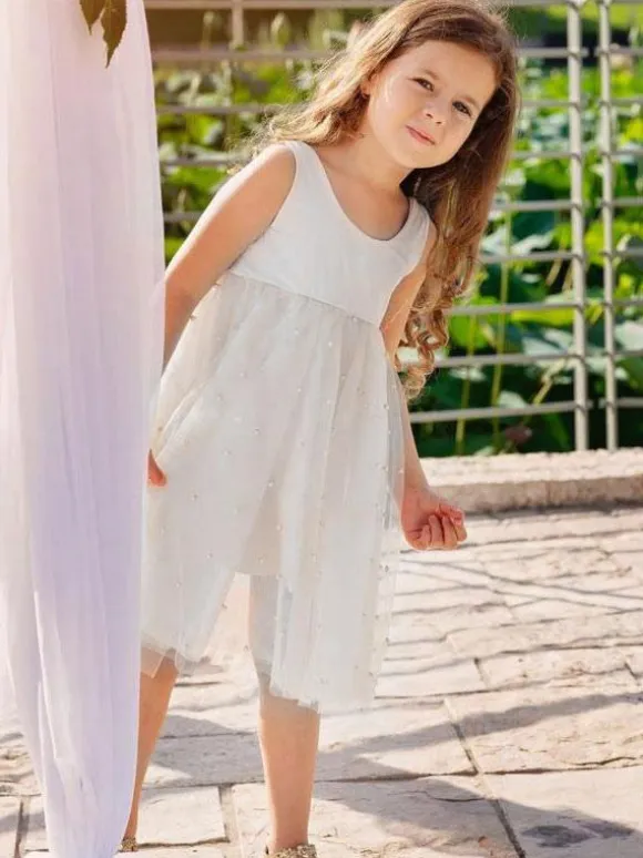 Champagne Flower Girl Dresses Jewel Neck Sleeveless Butterfly Formal Kids Pageant Dresses