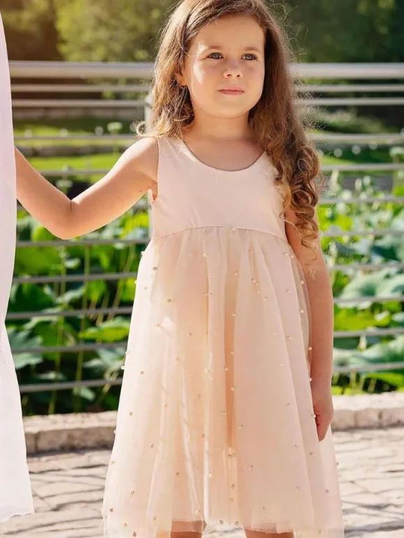Champagne Flower Girl Dresses Jewel Neck Sleeveless Butterfly Formal Kids Pageant Dresses