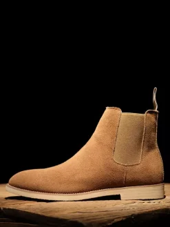 Chelsea Boots For Men Elastic Bandage Suede Leather Casual Shoes