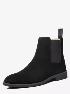 Chelsea Boots For Men Elastic Bandage Suede Leather Casual Shoes