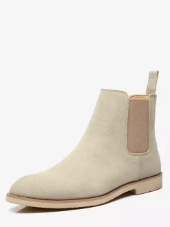 Chelsea Boots For Men Elastic Bandage Suede Leather Casual Shoes