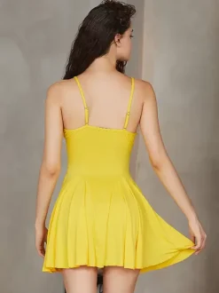 Chemises Babydolls Lingerie Sexy Yellow Sleepwear