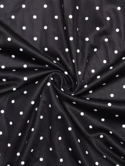 Chic Fitted Black Gown With Polka Dots Perfect For Casual Outings