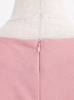 Chic Fitted Pink Gown With A Line Skirt Perfect For Summer Events