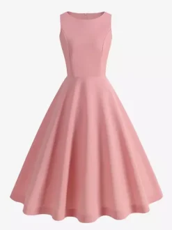 Chic Fitted Pink Gown With A Line Skirt Perfect For Summer Events