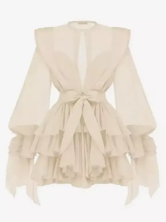 Chic Fitted Pink Gown With Layered Ruffle Perfect For Summer