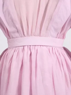 Chic Fitted Pink Gown With Layered Ruffle Perfect For Summer