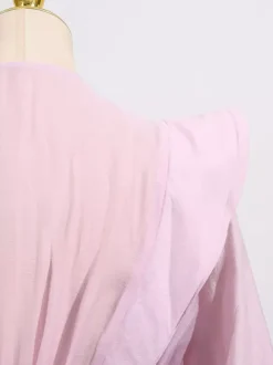 Chic Fitted Pink Gown With Layered Ruffle Perfect For Summer