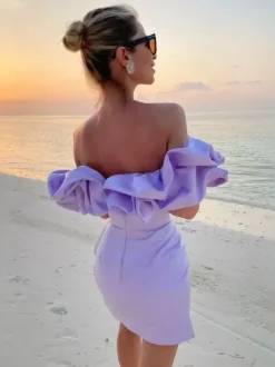 Chic Cupcake Dress Strapless Slit Birthday Party Mini Dresses