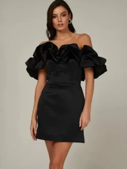 Chic Cupcake Dress Strapless Slit Birthday Party Mini Dresses