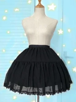 Chiffon Lolita Petticoat Lace Ruffle Boned Lolita Petticoat Skirt