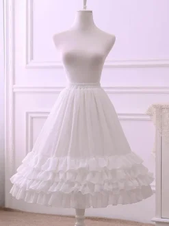 Chiffon Lolita Skirt Bow Ruffle White Lolitapetticoat