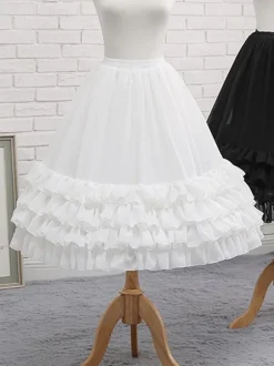 Chiffon Lolita Skirt Bow Ruffle White Lolitapetticoat