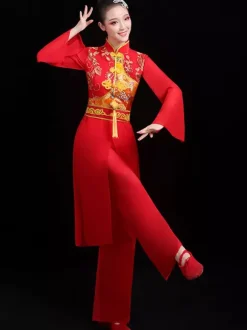 Chinese Costumes Red Dragon Dance Costume Carnival Costumes 2 Piece Outfit