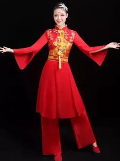 Chinese Costumes Red Dragon Dance Costume Carnival Costumes 2 Piece Outfit