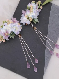 Chinese Style Lolita Accessories Lavender Flowers Chains Accessory Metal Miscellaneous