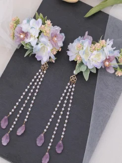 Chinese Style Lolita Accessories Lavender Flowers Chains Accessory Metal Miscellaneous