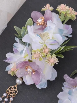 Chinese Style Lolita Accessories Lavender Flowers Chains Accessory Metal Miscellaneous