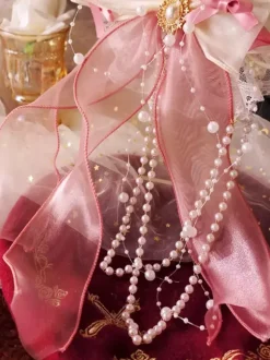 Chinese Style Lolita Accessories Green Pearls Bows Flowers Polyester Fiber Accessory Miscellaneous