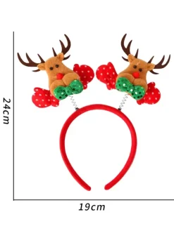 Christmas Accessory For Women Coffee Brown Polyester Fiber Headwear Christmas Holidays Accessory