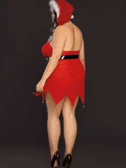 Christmas Costumes Women Dress Set with Belt