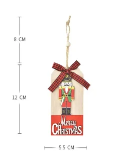 Christmas Decorations Wooden Walnut Soldier Pendant Wooden Letter Card Pendant Christmas Bow Pendant