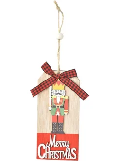 Christmas Decorations Wooden Walnut Soldier Pendant Wooden Letter Card Pendant Christmas Bow Pendant