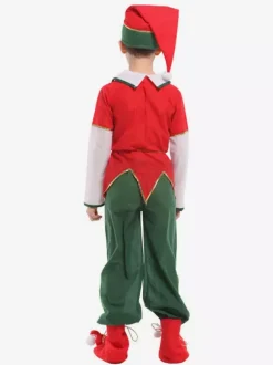 Christmas Elf Costume Kids Top Pants 5 Piece Set For Boys Halloween