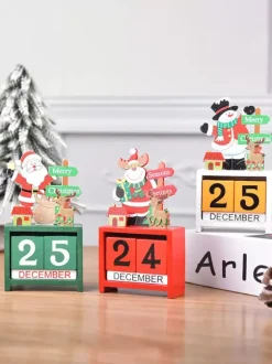 Christmas Holiday Decorations Assembled Wooden Painted Santa Claus Ornaments Children's Christmas Gifts Window Decoration