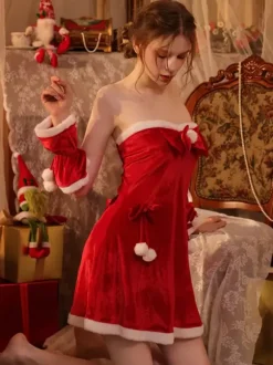 Christmas Red Dress Nightgown Sets Costumes