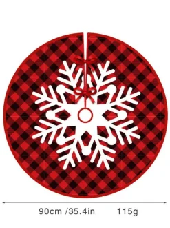 Christmas Tree Props Polyester Fiber Black Plaid Pattern Christmas Props