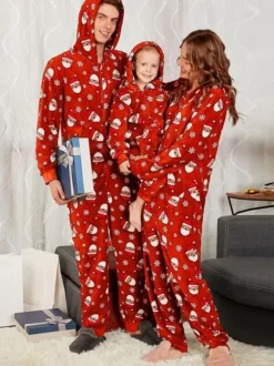 Christmas Matching Family Pajamar Red Family Christmas Jumpsuit