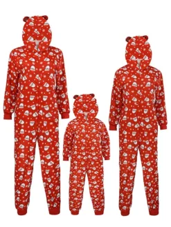 Christmas Matching Family Pajamar Red Family Christmas Jumpsuit