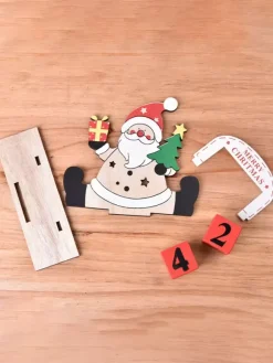 Christmas Painted Wooden Creative DIY Calendar Decorations Assembled Assembling Gifts