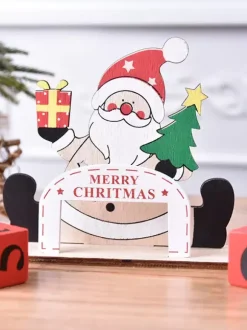 Christmas Painted Wooden Creative DIY Calendar Decorations Assembled Assembling Gifts