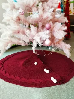 Christmas Tree Skirt Knitted Tree Skirt Apron Christmas Tree Ornaments