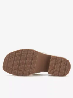 Chunky Heel Slides Women's Open Toe Buckle Detail Sandal Shoes