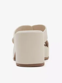 Chunky Heel Slides Women's Open Toe Buckle Detail Sandal Shoes