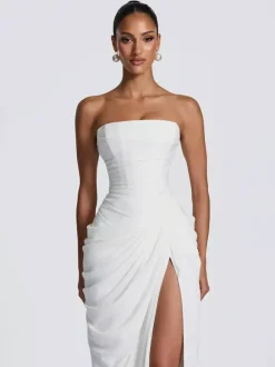 Civil Wedding Dress Internal Corset Bodice Lace-up Back Chiffon Satin Lining Bridal Dresses