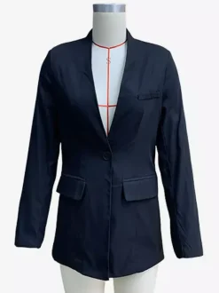 Classic Black Blazer Jacket For Women V-neck One Button Slim Fit Spring Outerwear 2026