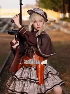 Classic Lolita Cape Deep Brown Polyester Fall Lolita Outwears