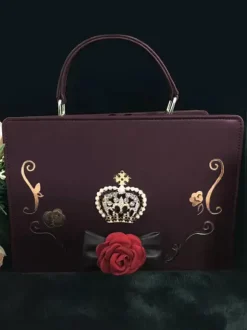 Classic Lolita Handbag Rhinestone Flower Black Lolita Bag