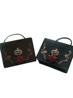 Classic Lolita Handbag Rhinestone Flower Black Lolita Bag