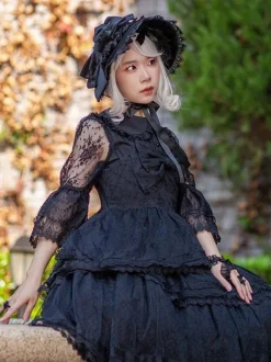 Classic Lolita Hat Infanta Black Bows Accessory Lolita Accessories