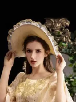 Classic Lolita Hat Light Apricot Polyester Fiber Lolita Hat