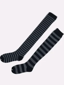 Classic Lolita Knee High Socks Neverland Striped Rose Lolita Socks