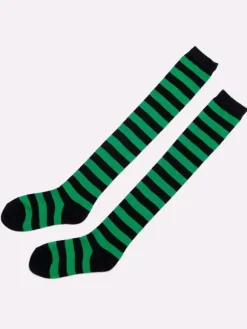 Classic Lolita Knee High Socks Neverland Striped Rose Lolita Socks