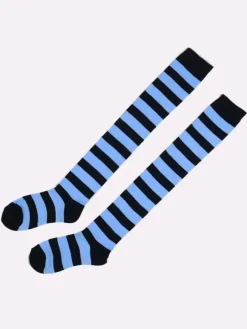 Classic Lolita Knee High Socks Neverland Striped Rose Lolita Socks