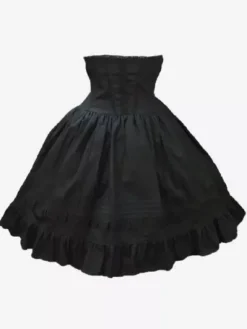 Classic Lolita Skirt SK Cotton Ruffles Two Tone High Rise Lolita Skirt